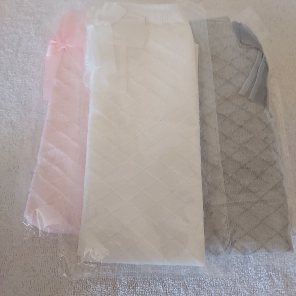 Toptim 3 Pairs Girls, Kids Over Knee Stockings Nwot Pink, White, Grey - Picture 5 of 8